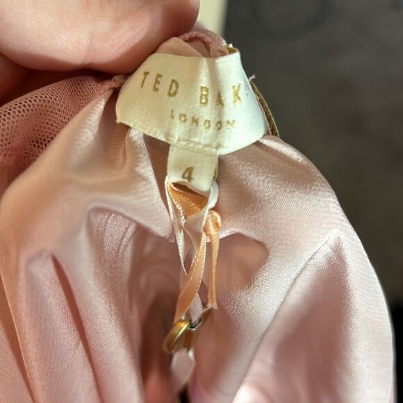 Ted baker London leiaa dusky pink 100% silk cami mesh sheer fairy ballerina - Picture 9 of 9